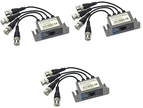 Uonlytech 3stücke Video Balun Transceiver Für CCTV-Kamera Passive Videoübertragung Kanal Bnc Zu Utp Kein Strom Erforderlich Kompatibel Mit DVD Projektor Und Tv