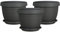 Scheurich 3er Set Blumentöpfe Country Star 40 mit Untersetzern, rund, aus Kunststoff Farbe: Metallic Grey, 39 cm Durchmesser, 30 cm hoch, 21,5 l Vol.