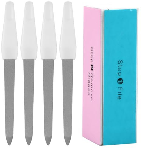 4 Pezzi Lime Unghie, Limetta per le Unghie Doppia Faccia, Blocco Lucidante a 4 Vie per Unghie, Buffer per Unghie Professionali per Trattamento Completo Unghie