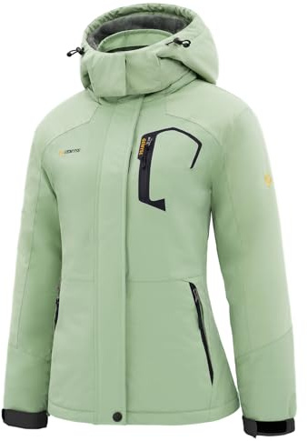 GEMYSE Damen Mountain Wasserdichte Skijacke Schneejacke Warm Winter Winddicht Regenjacke Mantel