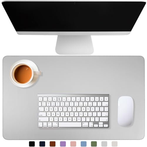 Busnos Schreibtisch Unterlage Groß Schreibtischunterlage Modern 80 x 40 cm Schunterlage Schreibtisch Hellgrau pc Maus Unterlage Schreibtisch Filz Schreibtischunterlage Tischunterlage Desk Pad