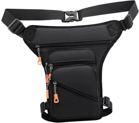 Herren Multifunktionale Gürteltasche Bein Tasche Schultertasche Wasserdicht Schwarz