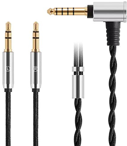 Fezzlo HE400SE - Cavo bilanciato compatibile con Hifiman Sundara HE4XX HE-350 HE1000 HE560 da 4,4 mm a doppio 3,5 mm, funziona su lettori musicali digitali Sony WM1A NW-ZX505 (4,4 mm)