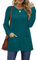 Aokosor Jumpers for Women Long Sleeve Autumn 2024 Loose T Shirts with Pockets Ladies Tops Teal Blue Size 14-16