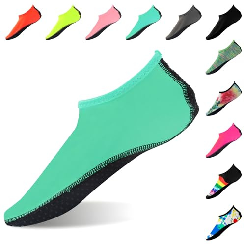 FANWINKJ Water Socks,Yoga Socks, Anti-Slip Breathable and Stylish Water Socks for Beach, Sports, Surf, and Swim, Men and Women,Lake-Blue-M