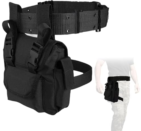 Sonhomay Tactical Leg Bag Thigh Bag with Leg Strap Tactical Drop Legs Bags Camera Tool Pouch Motorcycle Large Capacity Mens Waist Legs Bags for Camping Hiking Hunting Biking
