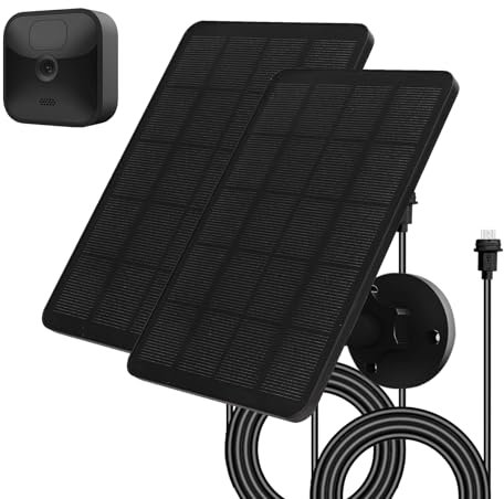 Solarpanel für Blink Kamera, 4W Solarmodul kompatibel mit Blink Outdoor 3 (3rd Gen), XT XT2 Kamera, Verstellbarer Halterung, 13,12ft Ladekabel, IP65 Wasserdicht, 2 Pack