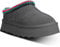 metricfalcon Mini stivali da donna con plateau, pantofole da donna, pantofole da interno, senza lacci, foderate in pile, scamosciate, stivaletti corti, Grigio, 37 EU