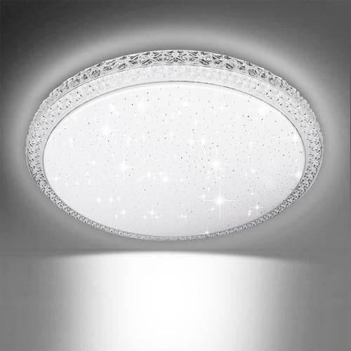 Deckenlampe LED Deckenleuchte Ø39cm 36W, 6500K, 1700LM, IP44 Wasserfest Rund Badezimmer Lampe, Badlampe Decke Küchenlampen Modern Schlicht Weiß Ultra Dünn Ideal für Bad/Balkon/Keller/Schlafzimmer/Flur