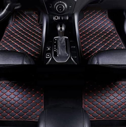 MBBROS 4pcs Auto Fußmatten für Mercedes-AMG GLC 43 GLC 63 2015 2016 2017 2018 2019–2022, Wasserdichtes Anti-Rutsch Abriebfest Allwetter Auto Teppiche Teppich Innenraumschutz ZubehöR,G Black Red