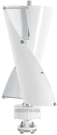 HUIZHITENGDA 3000W Vertikale Achse Windkraftanlage Kit,12 V 24 V 48 V Keine Geräusche Spiral Wind Generator W/Controller 2 Blatt Für Wind Und Solar Stromerzeugung (Weiß),24v
