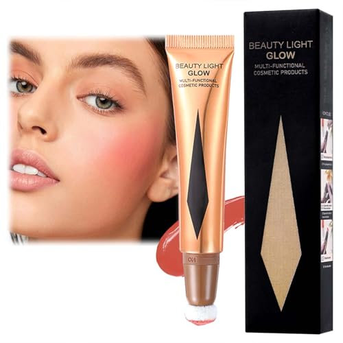 Silky & Long-Wearing Liquid and Cream Blush Stick with Highlighter and Contour for Cheeks - Pink Blush and Cream Blusher for Mature Skin