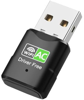 USB WLAN Stick, AC600Mbit/s USB WLAN Adapter DualBand (433Mbps 5GHz/150Mbps 2,4GHz) mit Eingebautem Treiber, USB WiFi Adapter