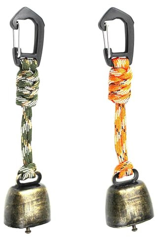 Wuzdy 2 Stück Anti Bär Glocken Metall Vintage Mini Kuhglocke Bärenglocken Zum Wandern Anti Verlust Glocke Kupferglocken Rucksack-Anhänger Hundeglocken Für Haustiere Dekorationen Outdoor-Wanderungen