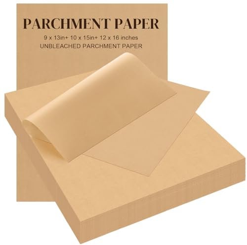 Teenyyou 201 Pcs Parchment Paper Baking Sheets, 12x16 Inch, 10x15 Inch, 9x13 Inch Precut Non-stick Unbleached Baking Parchment for Baking Grilling Air Fryer Oven Steaming Bread Cup Cake Cookie
