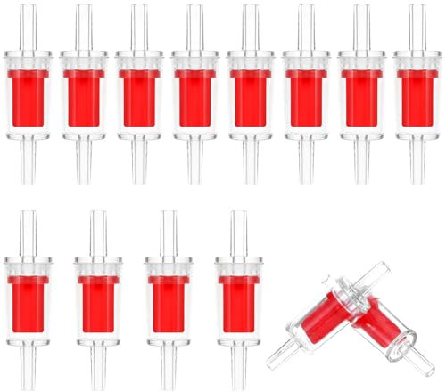 12 Stück Rückschlagventil 4mm Luftpumpen Rückschlagventile Rückschlagventil für Aquarien, Rote Kunststoff Rückschlagventile Luftrückschlagventil Pumpenschutz Fischbecken Zubehör für Belüftung Setup