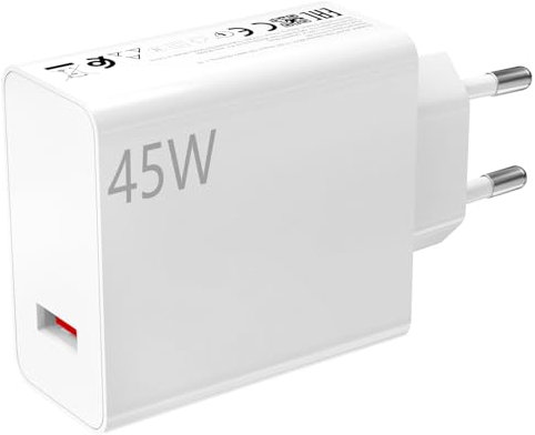 Cargador 45W para Xiaomi Redmi Note 14 Pro 5G, Carga Turbo Adaptador de Cargador Móvil Rapida Carga Enchufe para Xiaomi Poco X7 M7 Pro M6 Mi Pad 7 6 5 Redmi K80Pro, Solo Adaptador