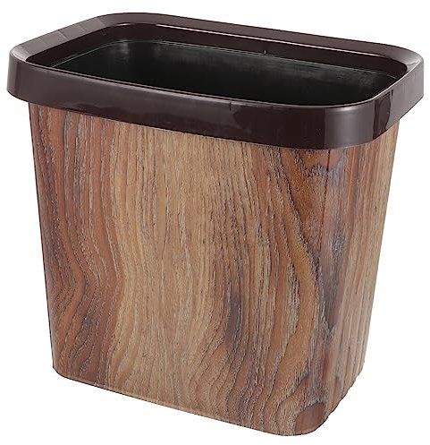 PENIKOKO Poubelle en Similibois Poubelle de Salle de Bain Plastique Vintage 20L pour Salle de Bain Cuisine