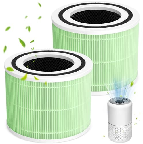 2 Stück Core 300S Ersatzfilter für LEVOIT Core 300 / Core 300S Luftreiniger | 3-in-1 HEPA-Filter & Hocheffizienter Aktivkohlefilter & Vorfilter, Ersatz Core 300-RF Filter,für Allergiker Raucher