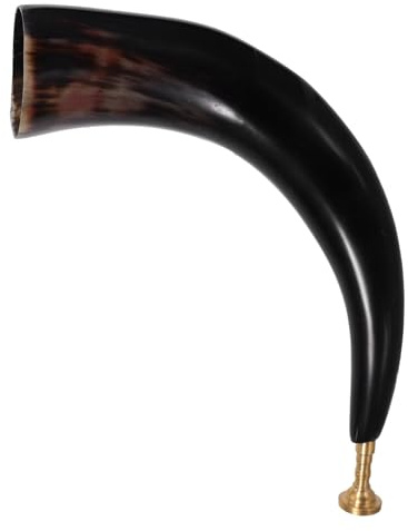 JOINPAYA Wikinger Horn aus Natürlichem Ochsenhorn 30-35cm Kraftvoller Klang Handgefertigt für Cosplay Halloween Piraten Party