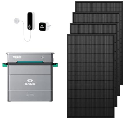 Zendure Balkonkraftwerk mit Speicher, Hyper 2000 mit 1800W Solar Eingang, 1200W AC-Laden, 1200W Ausgang, Eingebaute Mikrowechselrichter, TOU, 1920Wh, 1720W bifacial Solarpanel, mit Smart Meter D0