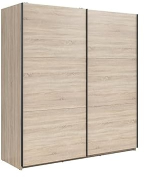 PEGANE Armoire à 2 Portes coulissante Coloris chêne Sonoma - Longueur 183 x Profondeur 60 x Hauteur 195,5 cm
