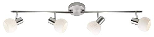 BRILLIANT Lampe Bona Spotrohr 4flg eisen/weiß | 4x D45, E14, 40W, geeignet für Tropfenlampen (nicht enthalten) | Arme drehbar/Köpfe schwenkbar