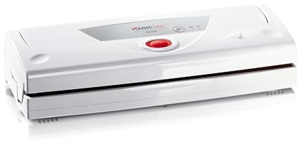 Magic Vac, Alice, Macchina Sottovuoto Alimenti Multifunzione, Ideale per Sacchetti Sottovuoto e Contenitori, con Doppio Filtro e Kit Sottovuoto Alimenti, Tecnologia Brevettata, Made in Italy, Bianca