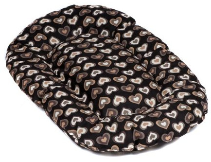 adena Hundekissen oval 95 x 55 cm - Herzen braun
