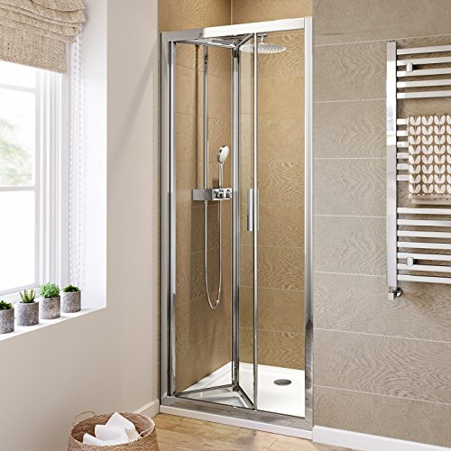iBathUK 800mm Bifold Easy Clean 6mm Glass Shower Enclosure Reversible Folding Door