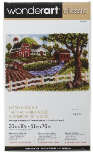 Wonderart Classic Heritage Homestead Latch Hook Kit, 20 X 30