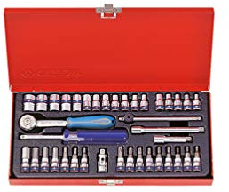 King Tony 2539MR01 Coffret de Douilles Métriques et Accessoires, 1/4 Taille, Lot de 39
