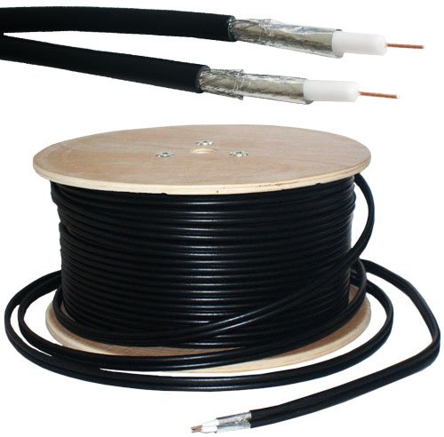250M RG6 Twin Coaxial Shotgun Cable - Aerial Satellite Dish LNB - Sky+/HD Freesat - Loops