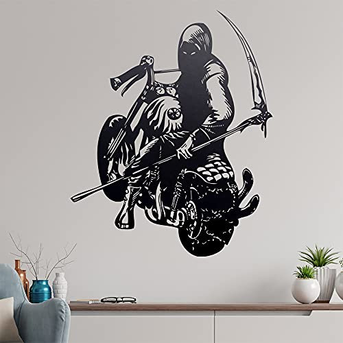 Biker - der Tod Wandtattoo in 6 Größen - Wandaufkleber Wall Sticker - Dekoration, Küche, Wohnzimmer, Schlafzimmer, Badezimmer
