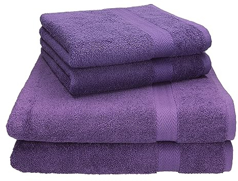 Betz Premium Handtuch Set 4-teilig – 2 Duschtücher 70×140 cm & 2 Handtücher 50×100 cm, 100% Baumwolle 470 g/m², saugstark & weich, Oeko-TEX® Farbe lila