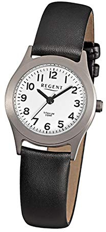 REGENT F871 Damen Titanuhr mit Lederarmband - F-871