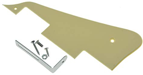 KAISH Single Cream 1 Ply LP Guitar Pickguard with Chrome Bracket for Epiphone Les Paul