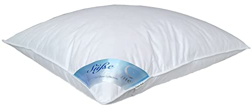 TM Maxx Kissen Kopfkissen Daunenkissen 80x80 Füllung1300Gramm 85% Gänsefedern15% Gänsedaunen (80x80cm, 1300g) Farbe Weiß mit Biese Oberstoff 100% Baumwolle