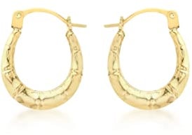 Carissima Gold 9 ct Gold Ribbed Creole Earrings