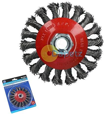 BlueSpot Tools M14 4.5-inch Semi Flat Knotted Wire Wheel