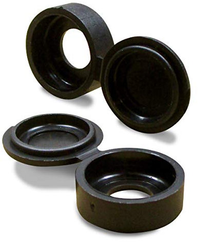 ajile - 4 Stücke - Schraubenkappe mit Klappdeckel für M5 Schraube - SCHWARZ - FAC105