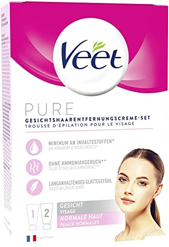 Veet Gesicht Haarentfernungs-Creme Set für sensible Haut mit Aloe Vera und Vitamin E, 2er Pack (2 x 50 ml)