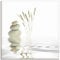 ARTLAND Wanddeko Leinwand Bilder Wandbild 70x70 cm Zen Asien Asiatisch Wellness Spa Entspannung Natur Steine See T5VB