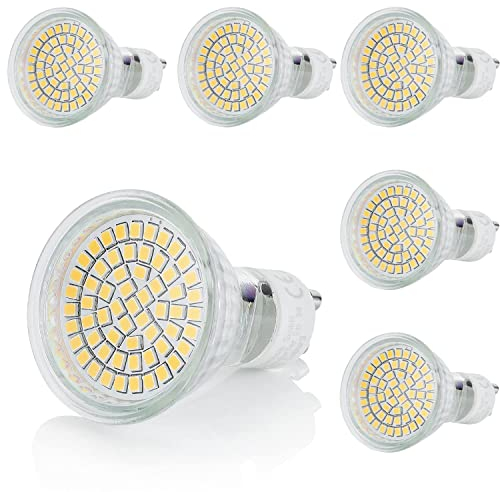 Sweet Led GU10 60SMD LED Lampen Strahler 230V Spots 3W Leuchtmittel aus Glas mit Keramiksockel - Ersatz für Halogen - 3000K warmweiß (6 Stück)