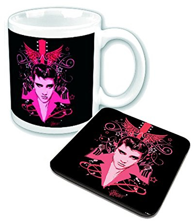 Elvis Presley Kaffeetasse and Untersetzer Lets Face It Nue offiziell Gift set One Size