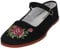 Shoes 18 Womens Cotton China Doll Mary Jane Shoes Ballerina Ballet Flats 114 Black Emb UK 7
