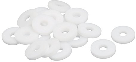 sourcing map 20St PTFE Flache Unterlegscheiben Dichtung 18mm AD 6mm ID 3mm Dicke Weiß