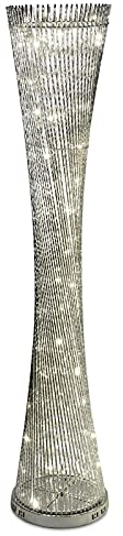 Formano Lampe 660923 145cm Silber rund gedreht LED-Licht-Lämpchen Steh-Boden-Lampe-Lampen Wohn-Schlaf-Zimmer edles-modernes Design