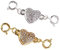 sharprepublic 2 Sätze Herz Hummer Schmuck Magnetverschlüsse Kettenverschluss Magnet Verschluss mit Strass Deko für Schmuckherstellung - Gold + Silber