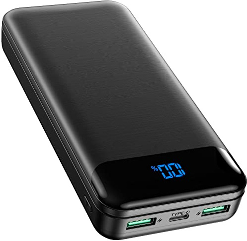 AOPAWA Power Banks, [26800 mAh de alta capacidad] Cargador portátil de carga rápida batería externa con luces LED Dual USB Power Pack ultra compacto para smartphone, tablet y más